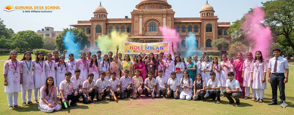 Holi Milan at Gurukul Desk School